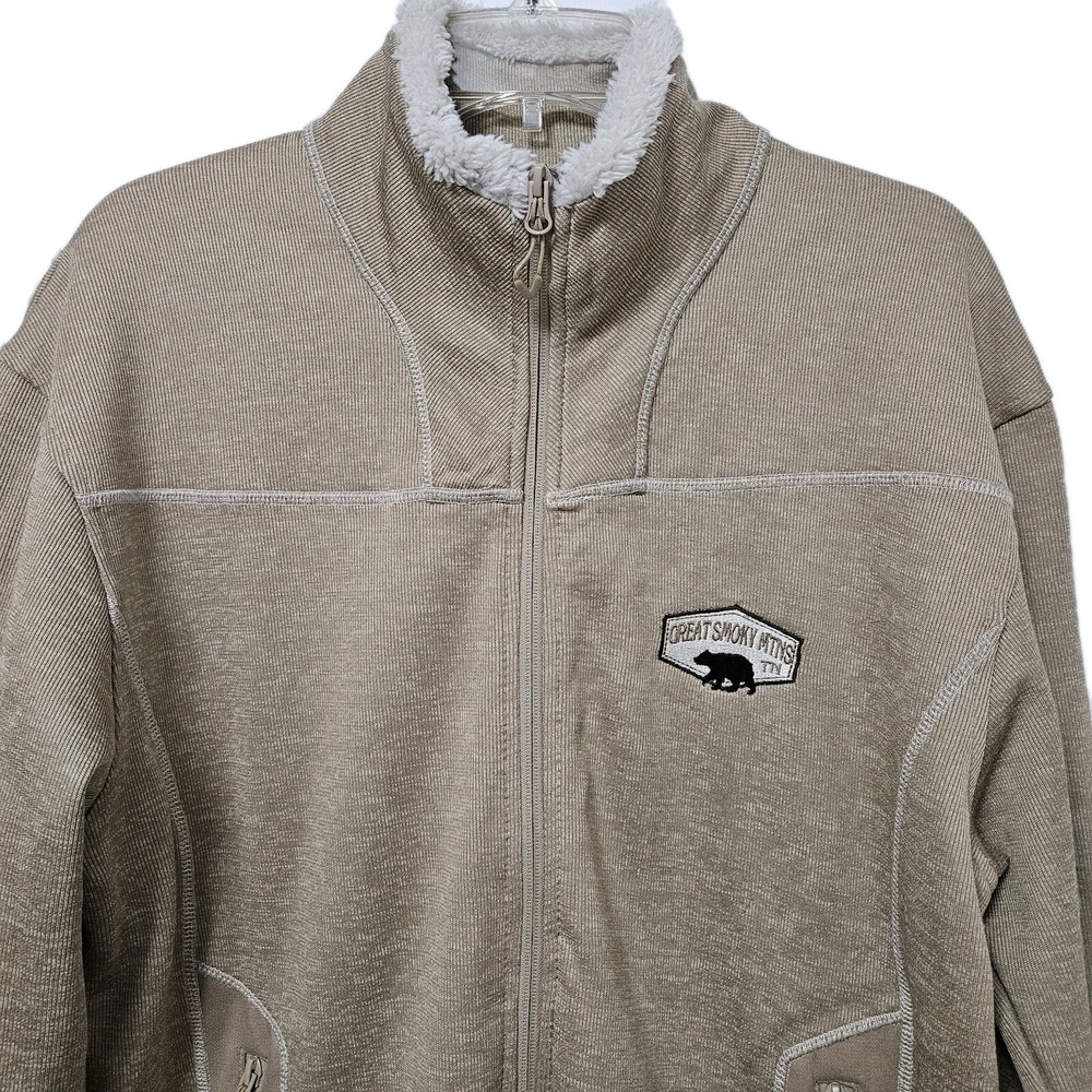 Renegade Club Jacket Womens XXL Tan‎ Great Smoky Mountains Sherpa Trim Full Zip